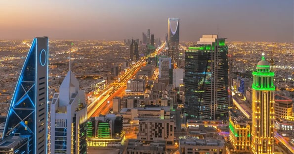 An aerial shot of Riyadh’s skyline.